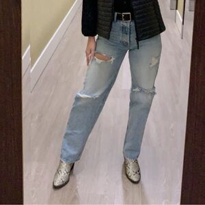 Women’s 27 REVICE Super 80s Jagger Wash Distressed Baggy Jeans